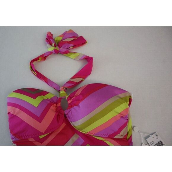 Trina Turk 3401225 Women's Sz 8 Multi Waltz Bandeau One-Piece Swimsuit $162+ - Picture 3 of 12